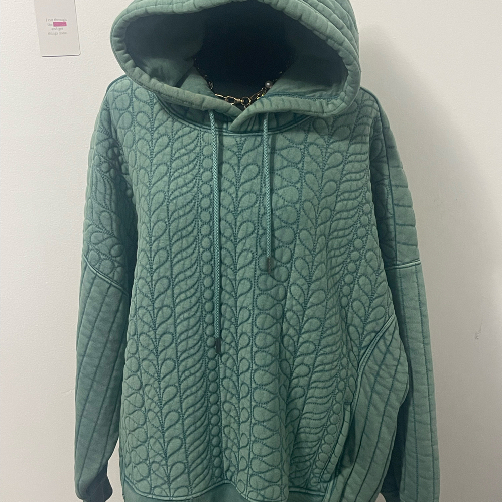 Free People Movement Sprint to the Finish Quilted Hoodie Size Small $198 - Picture 3 of 10